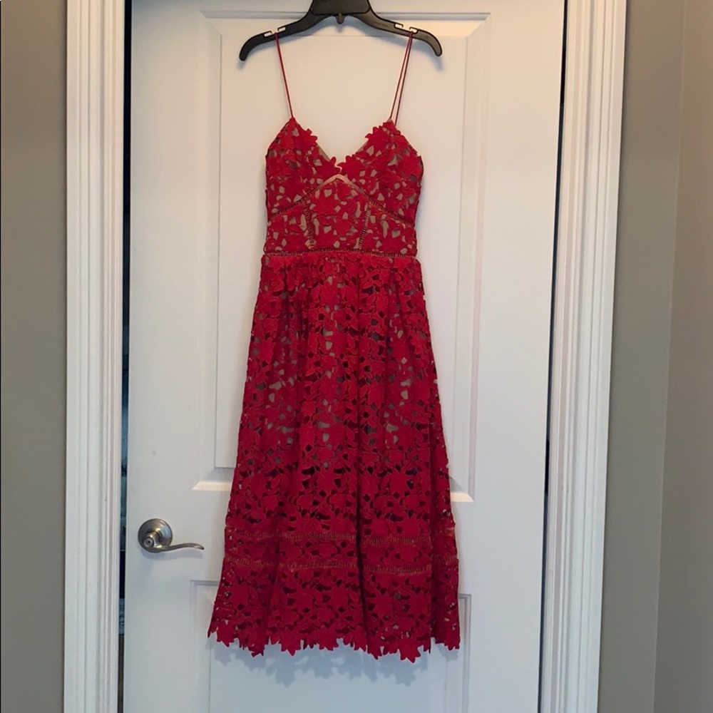 Red self portrait azaelea dress.
